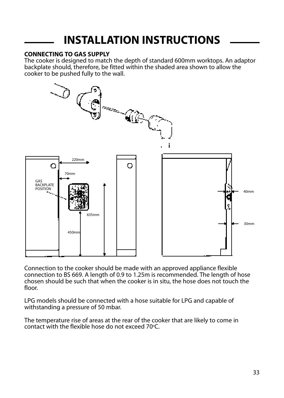 Installation instructions | Cannon CHICHESTER 10572G User Manual | Page 33 / 36