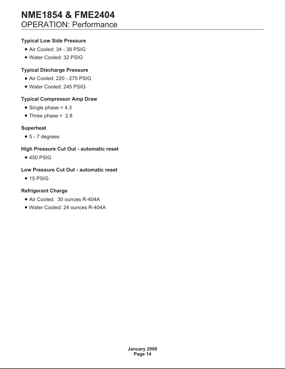Operation: performance | Scotsman NME1854 User Manual | Page 14 / 32