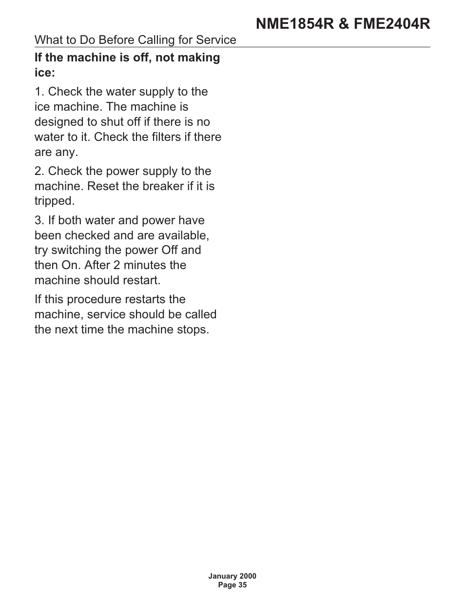 Scotsman NME1854R User Manual | Page 35 / 35