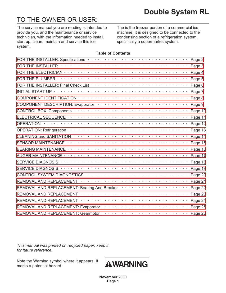 Scotsman FME24RLM User Manual | 26 pages