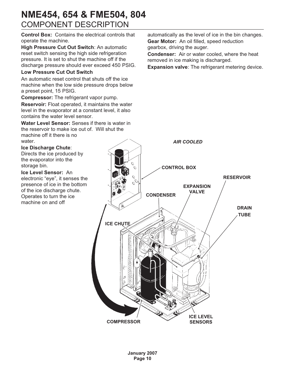 Component description | Scotsman NME454 User Manual | Page 10 / 32