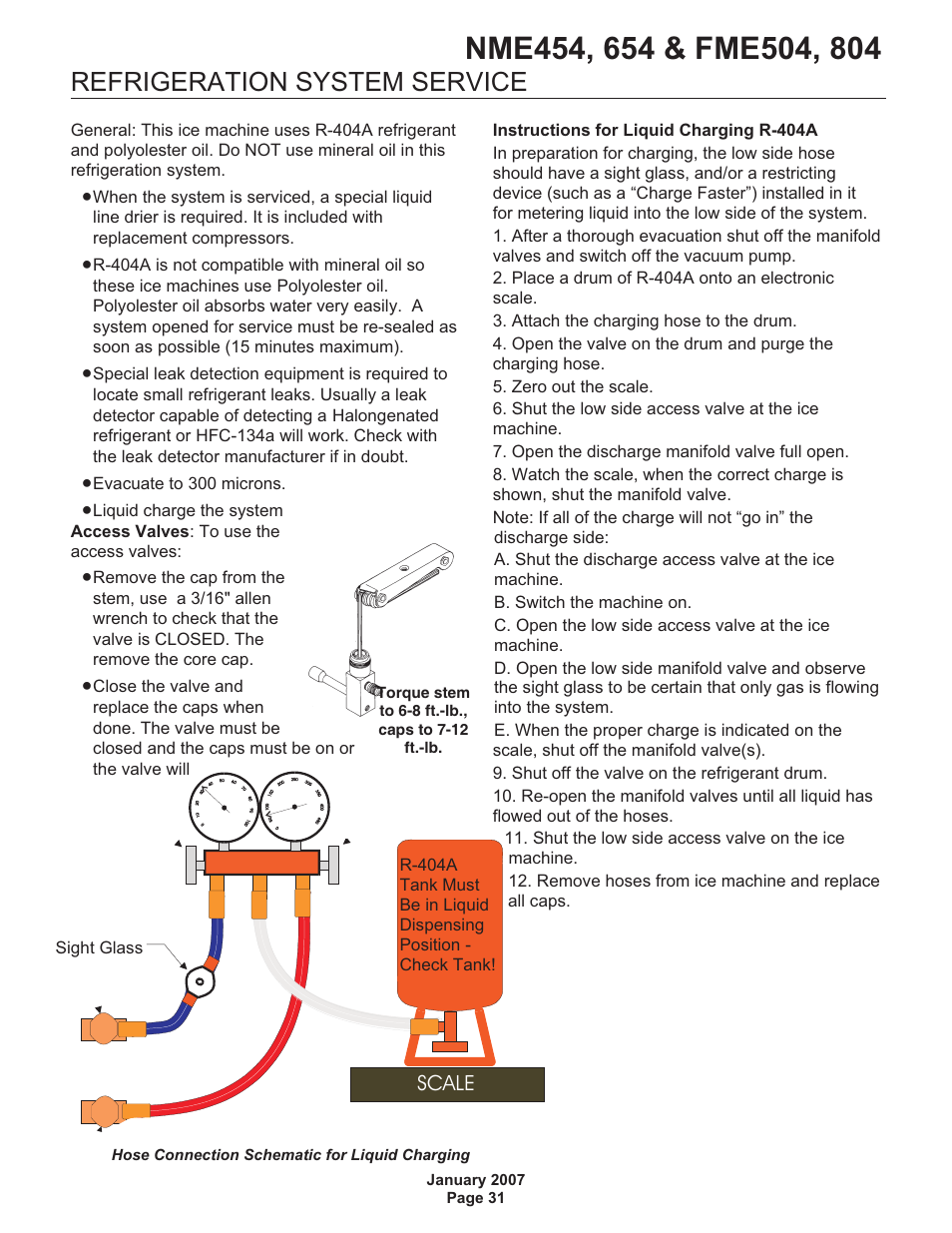 Refrigeration system service | Scotsman NME454 User Manual | Page 31 / 32