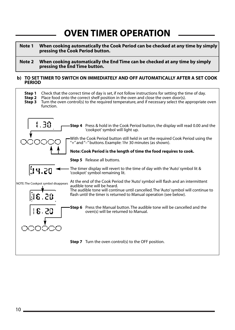 Oven timer operation | Cannon WESTMINSTER 4466200024-01 User Manual | Page 10 / 32