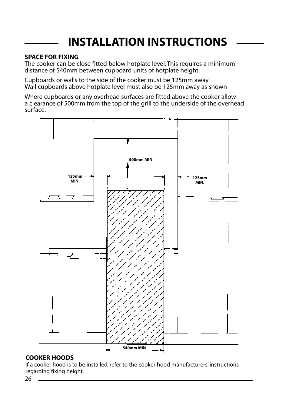 Installation instructions | Cannon WESTMINSTER 4466200024-01 User Manual | Page 26 / 32