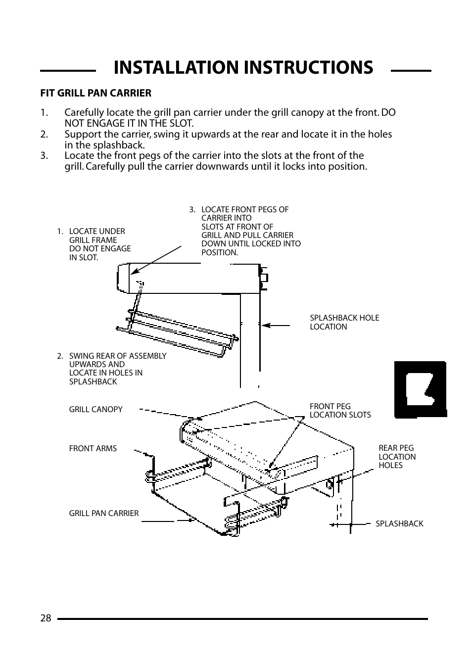 Installation instructions | Cannon WESTMINSTER 4466200024-01 User Manual | Page 28 / 32