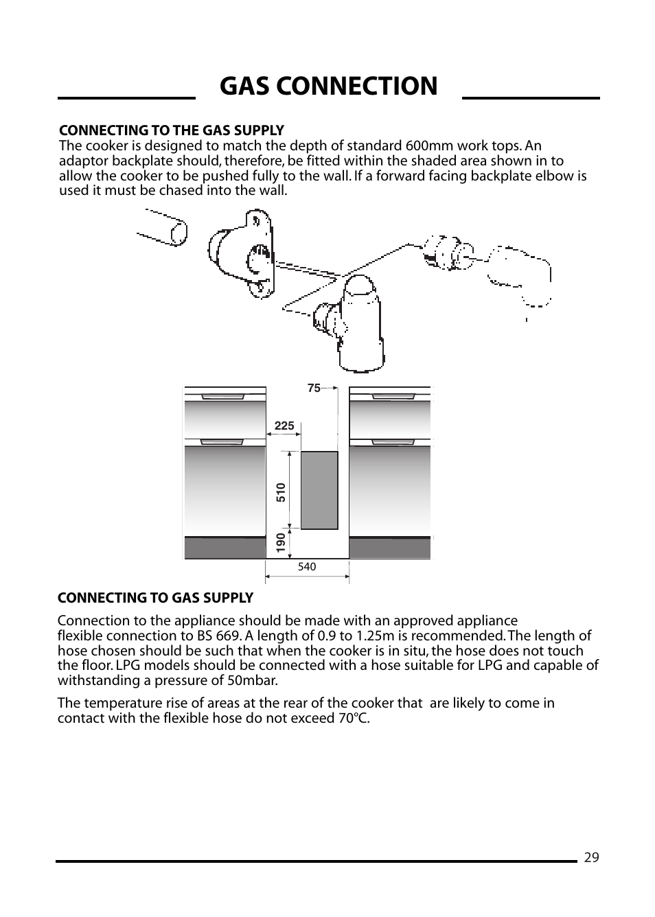 Gas connection | Cannon WESTMINSTER 4466200024-01 User Manual | Page 29 / 32