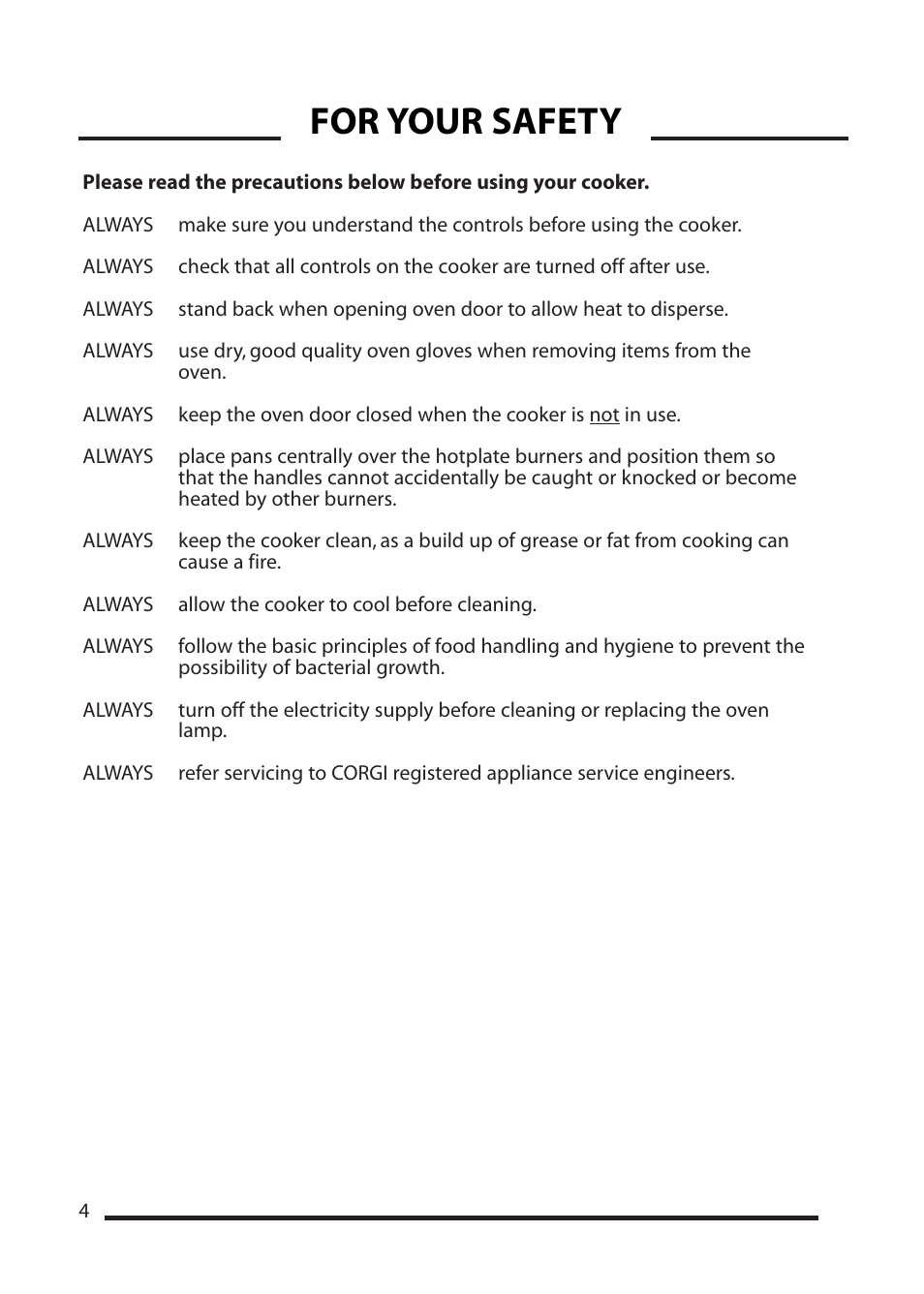 For your safety | Cannon WESTMINSTER 4466200024-01 User Manual | Page 4 / 32