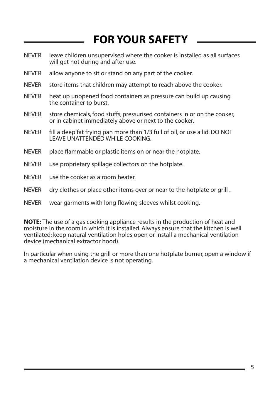 For your safety | Cannon WESTMINSTER 4466200024-01 User Manual | Page 5 / 32