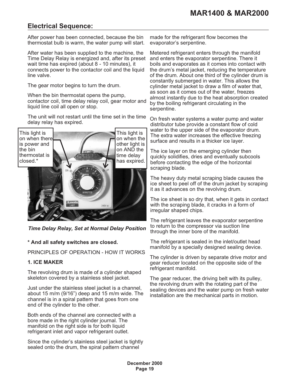 Electrical sequence: 19, Electrical sequence | Scotsman MAR1400 User Manual | Page 19 / 33