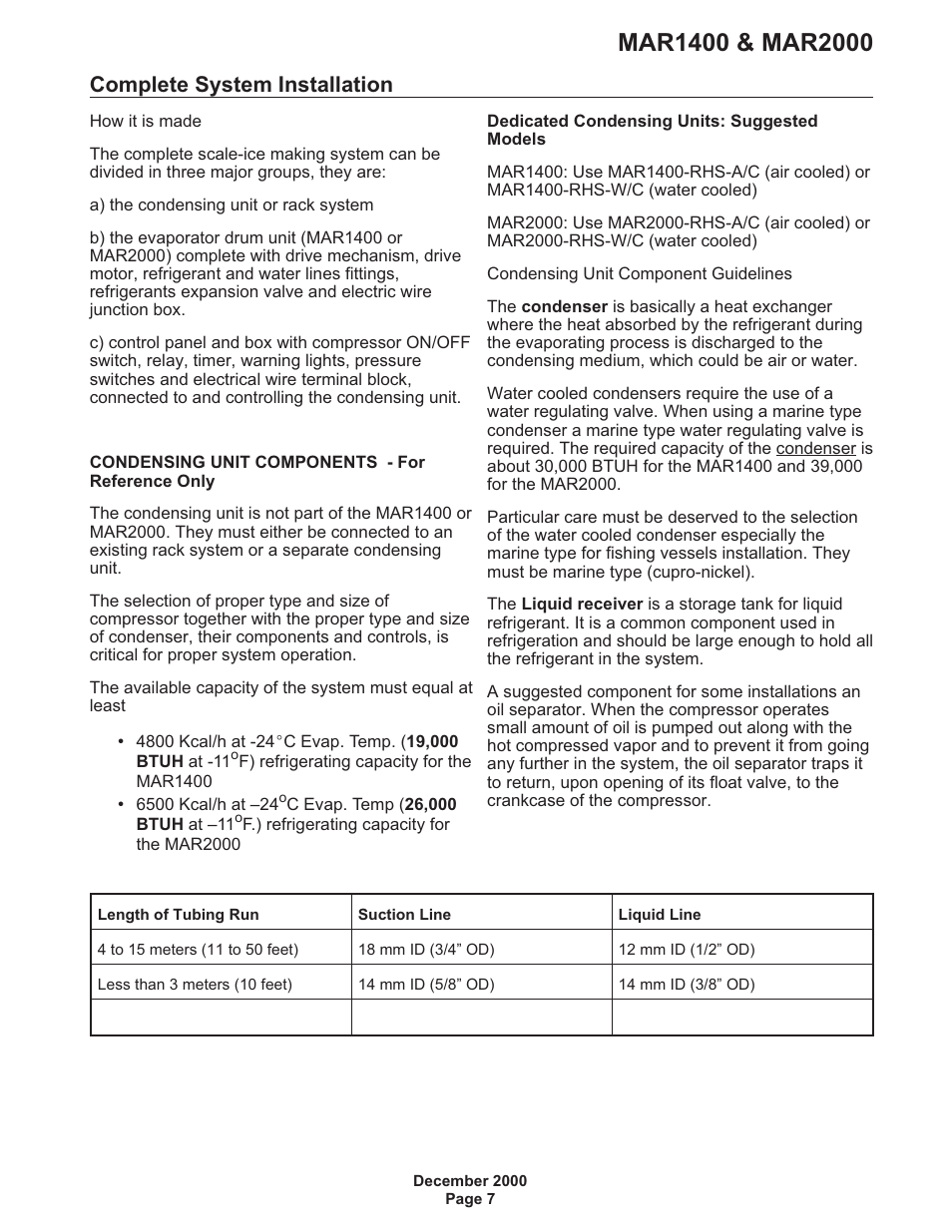 Complete system installation 7, Complete system installation | Scotsman MAR1400 User Manual | Page 7 / 33