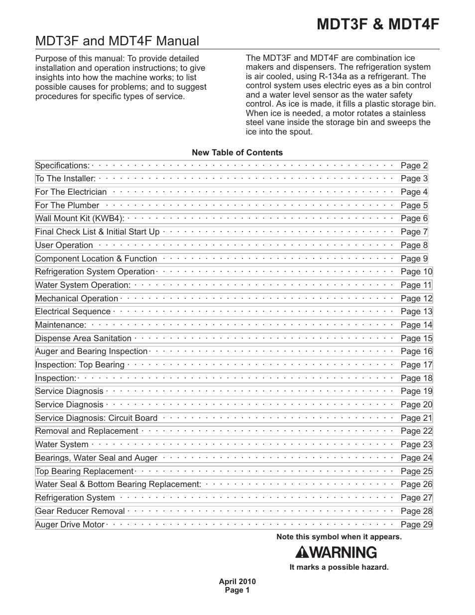 Scotsman MDT3F User Manual | 30 pages