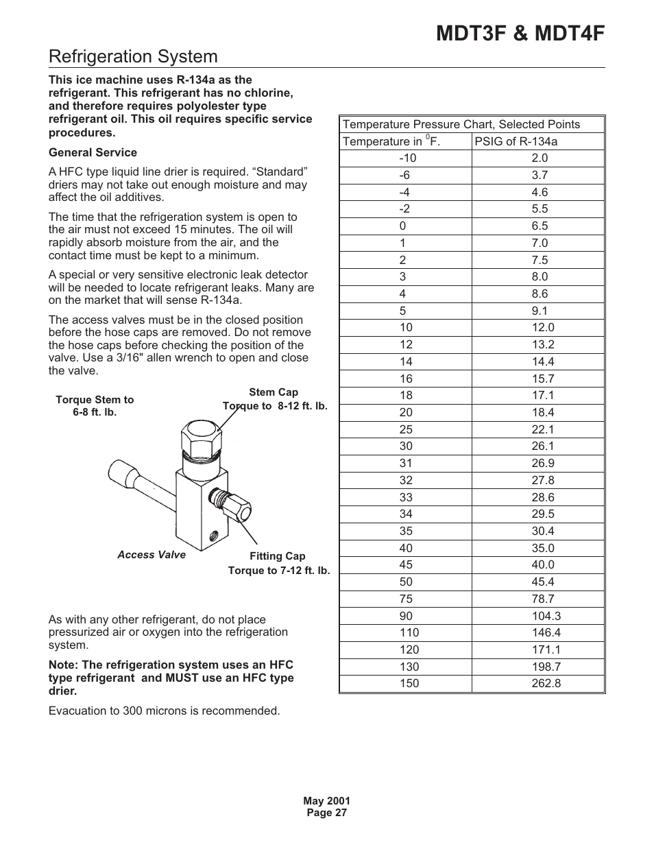 Mdt3f & mdt4f, Refrigeration system | Scotsman MDT3F User Manual | Page 28 / 30