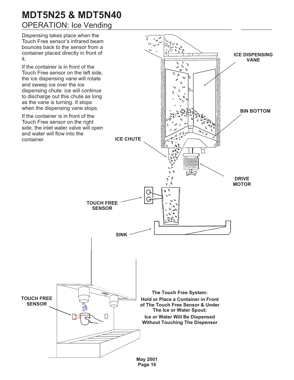 Operation: ice vending | Scotsman MDT5N25 User Manual | Page 16 / 33
