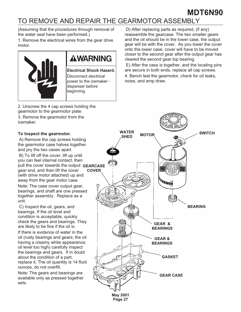 Mdt6n90 | Scotsman MDT6N90 User Manual | Page 27 / 28