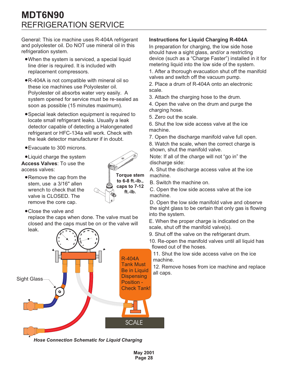 Mdt6n90, Refrigeration service, Scale | Scotsman MDT6N90 User Manual | Page 28 / 28