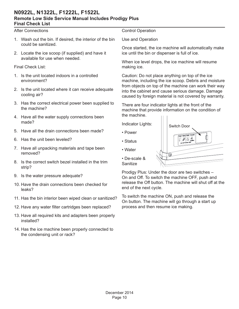 Scotsman F1222L Service Manual User Manual | Page 10 / 34