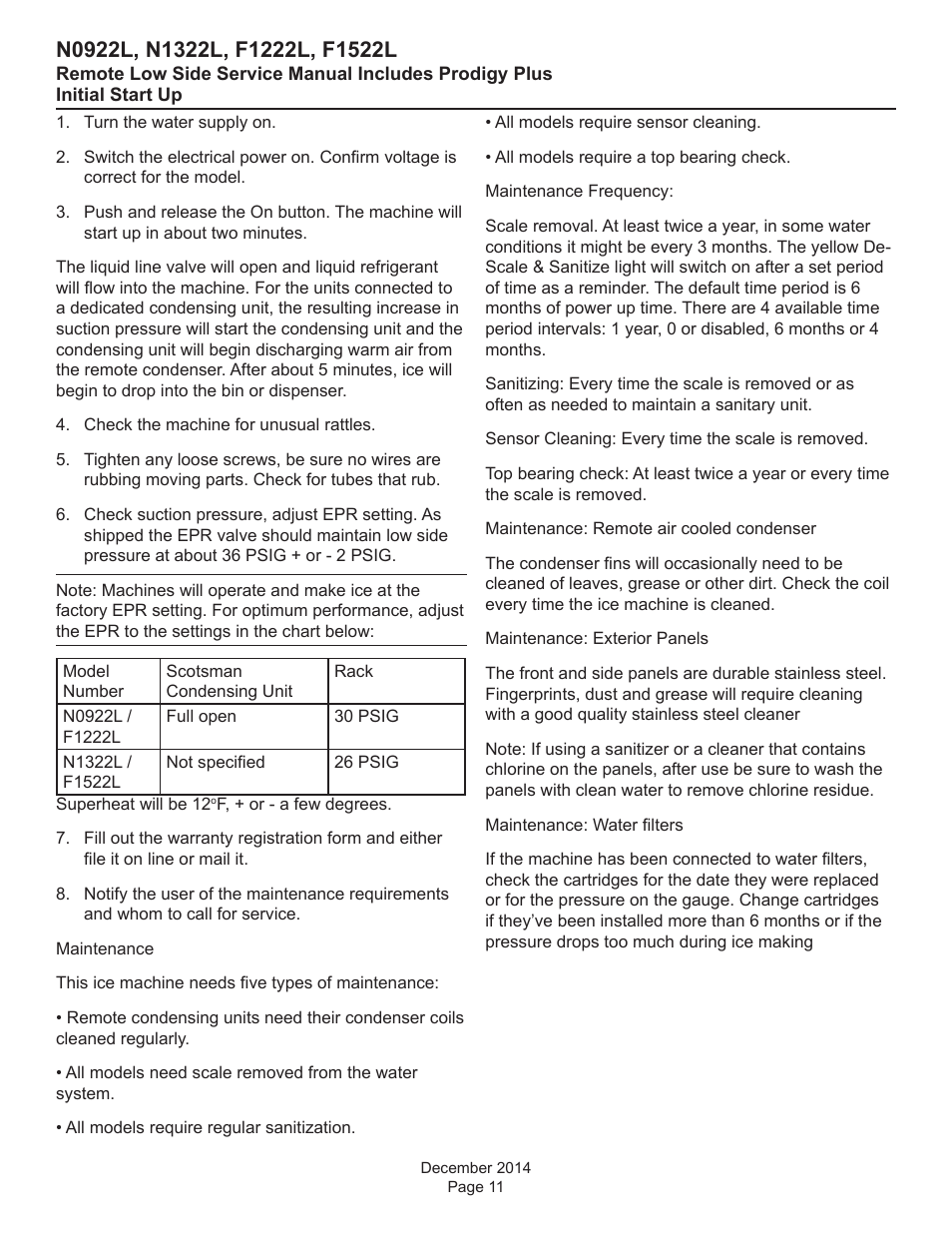 Scotsman F1222L Service Manual User Manual | Page 11 / 34