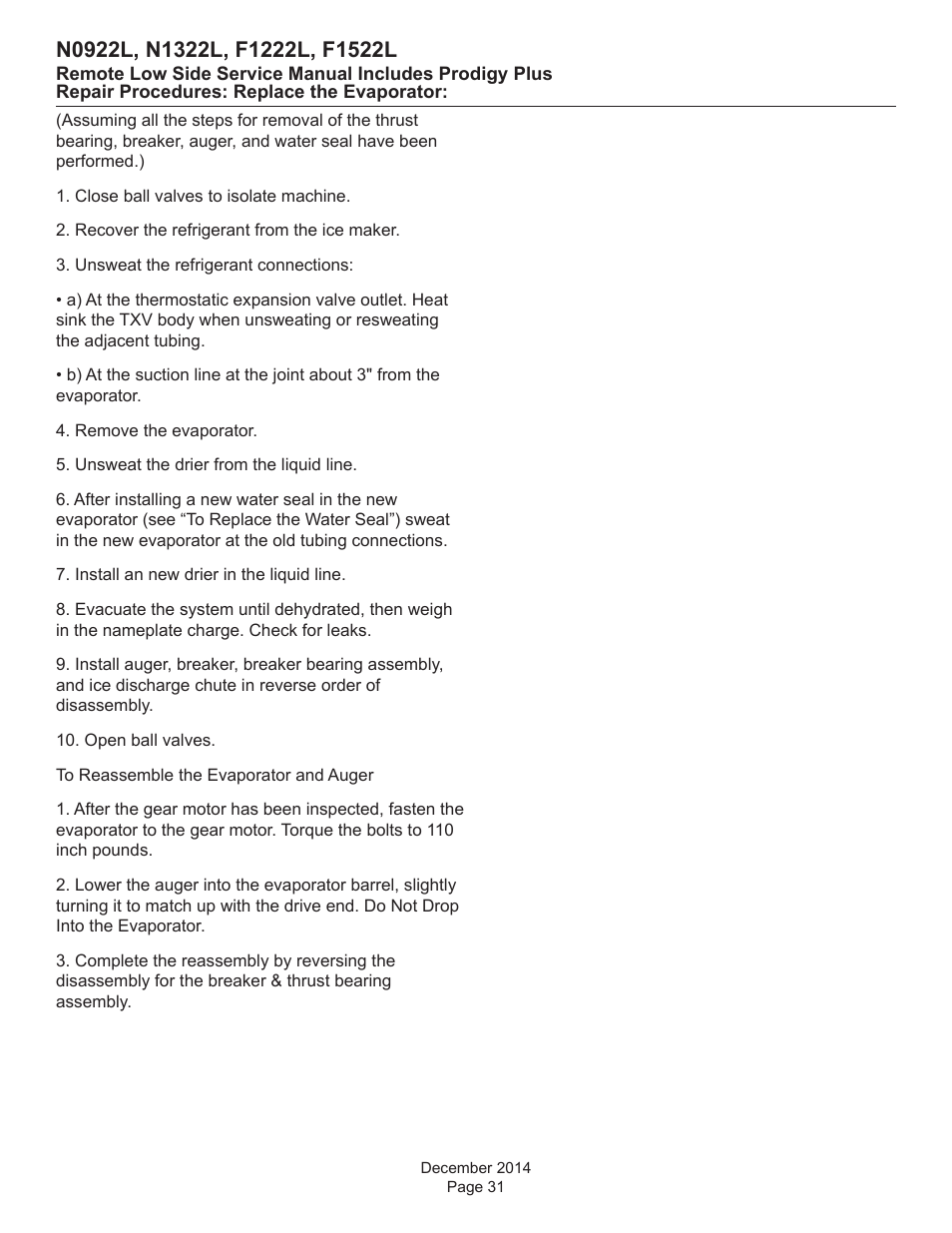 Scotsman F1222L Service Manual User Manual | Page 31 / 34