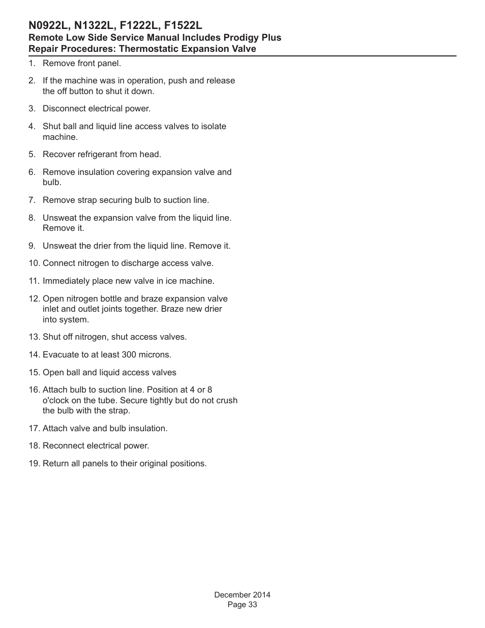 Scotsman F1222L Service Manual User Manual | Page 33 / 34