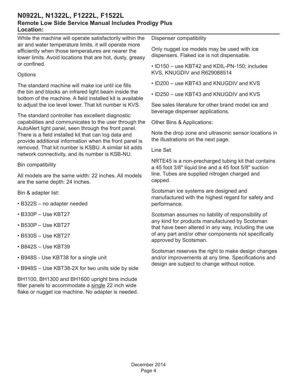 Scotsman F1222L Service Manual User Manual | Page 4 / 34