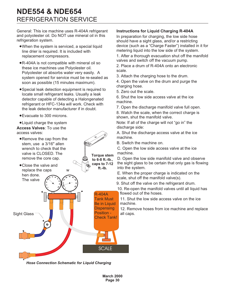 Refrigeration service, Scale | Scotsman NDE554 User Manual | Page 30 / 30