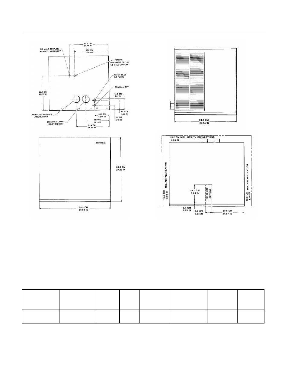 Specifications, Nm1250r, For the installer | Scotsman NM1250R User Manual | Page 2 / 39