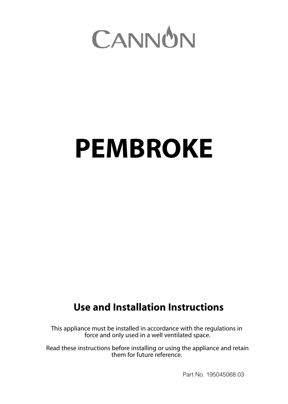 Cannon PEMBROKE 10695G User Manual | 40 pages