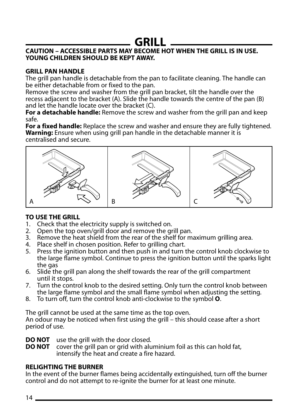 Grill | Cannon PEMBROKE 10695G User Manual | Page 14 / 40