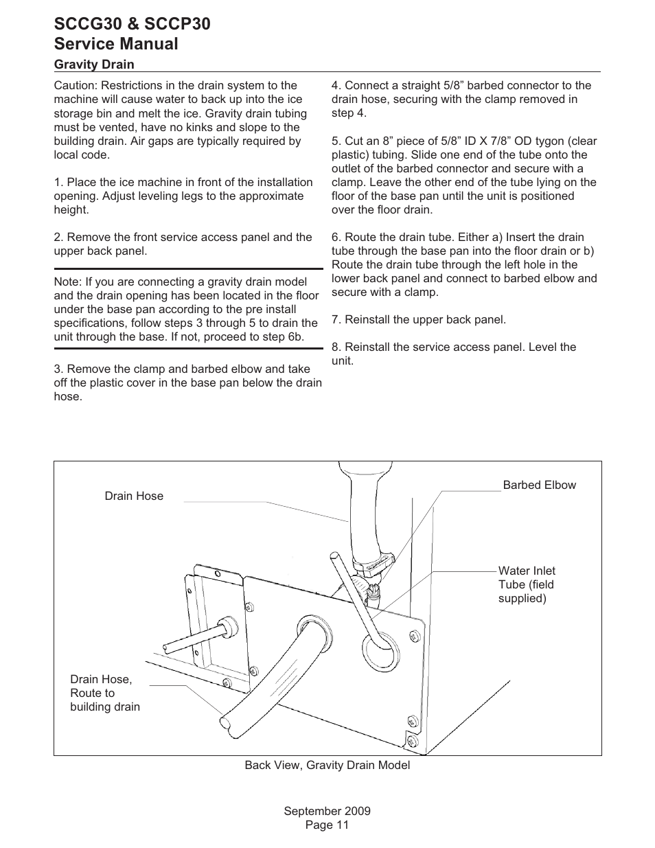 Gravity drain, Sccg30 & sccp30 service manual | Scotsman SCCG30 User Manual | Page 12 / 30