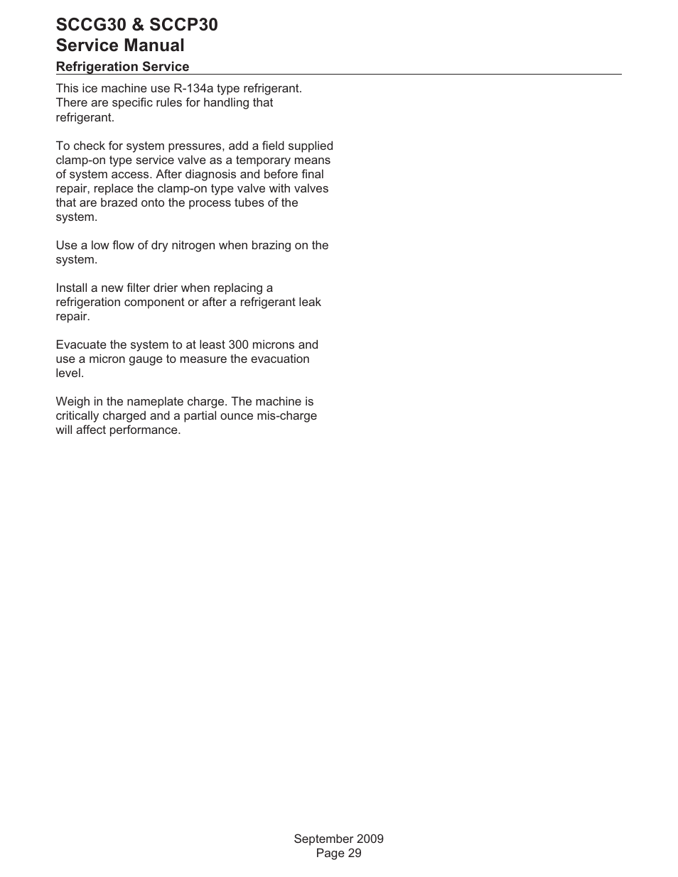 Removal and repair, Sccg30 & sccp30 service manual | Scotsman SCCG30 User Manual | Page 30 / 30