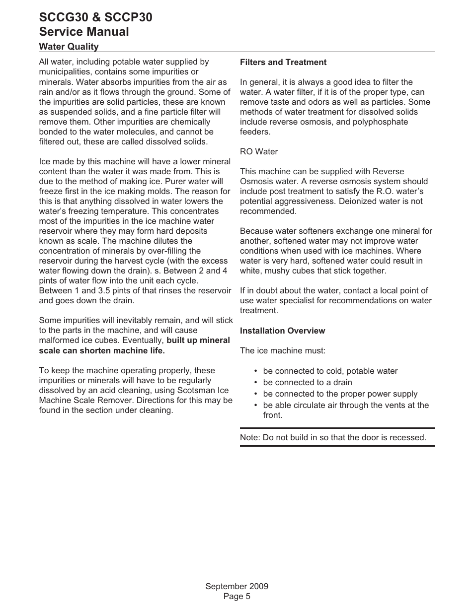 Sccg30 & sccp30 service manual | Scotsman SCCG30 User Manual | Page 5 / 30