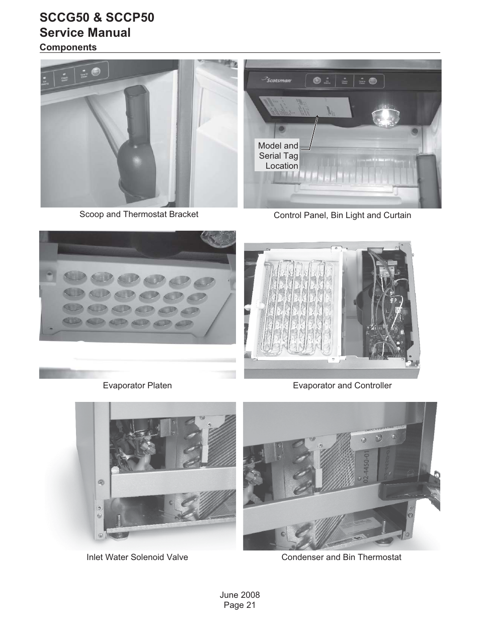 Components, Sccg50 & sccp50 service manual | Scotsman SCCG50 User Manual | Page 22 / 33
