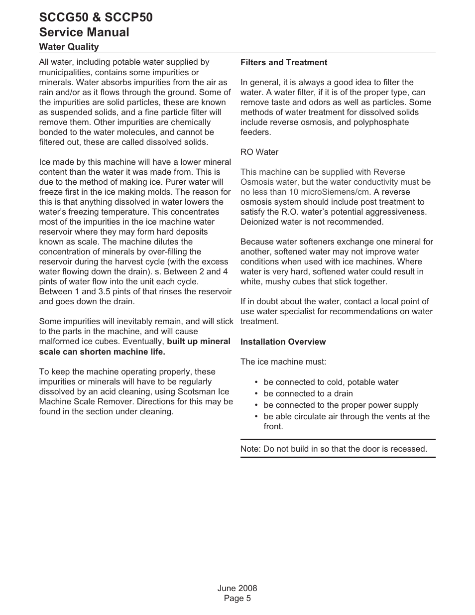 Sccg50 & sccp50 service manual | Scotsman SCCG50 User Manual | Page 5 / 33