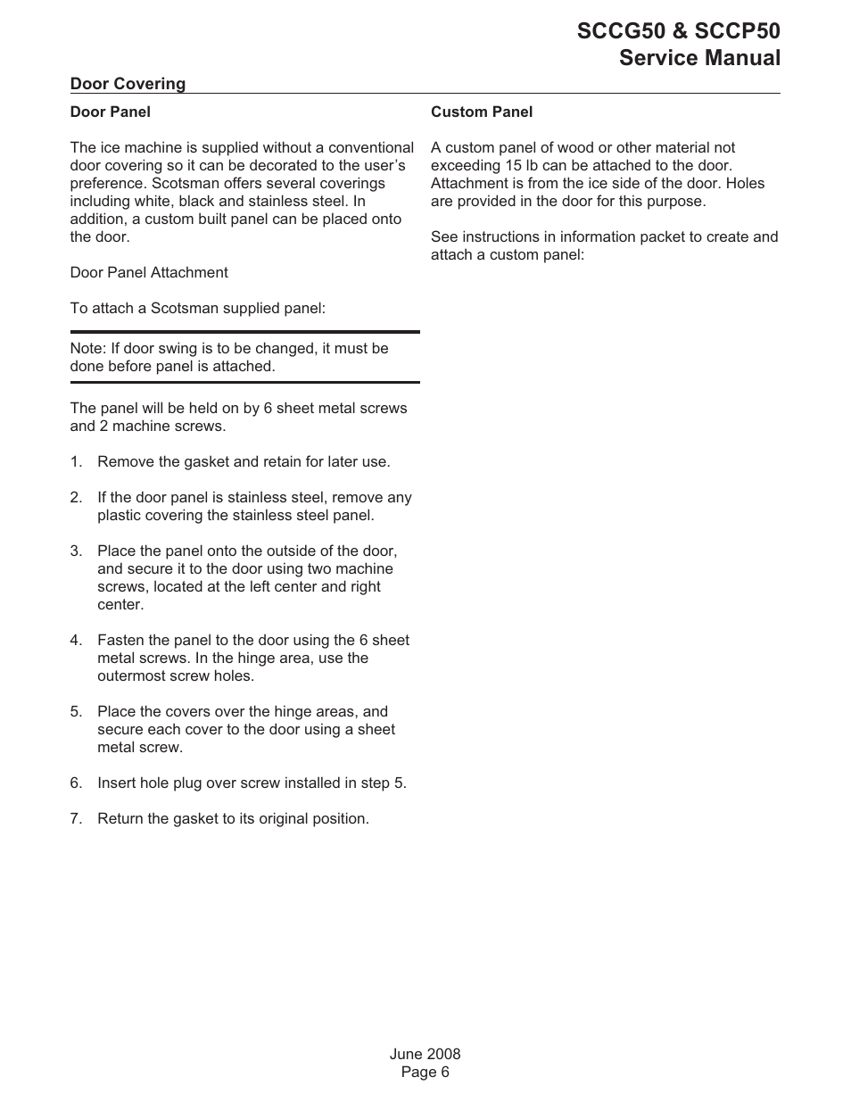 Sccg50 & sccp50 service manual | Scotsman SCCG50 User Manual | Page 6 / 33