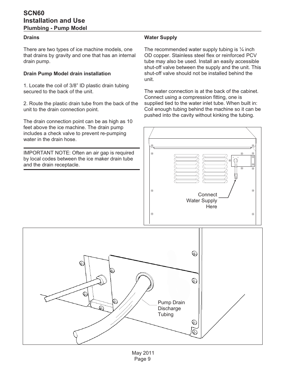 Scn60 installation and use | Scotsman SCN60 User Manual | Page 10 / 38