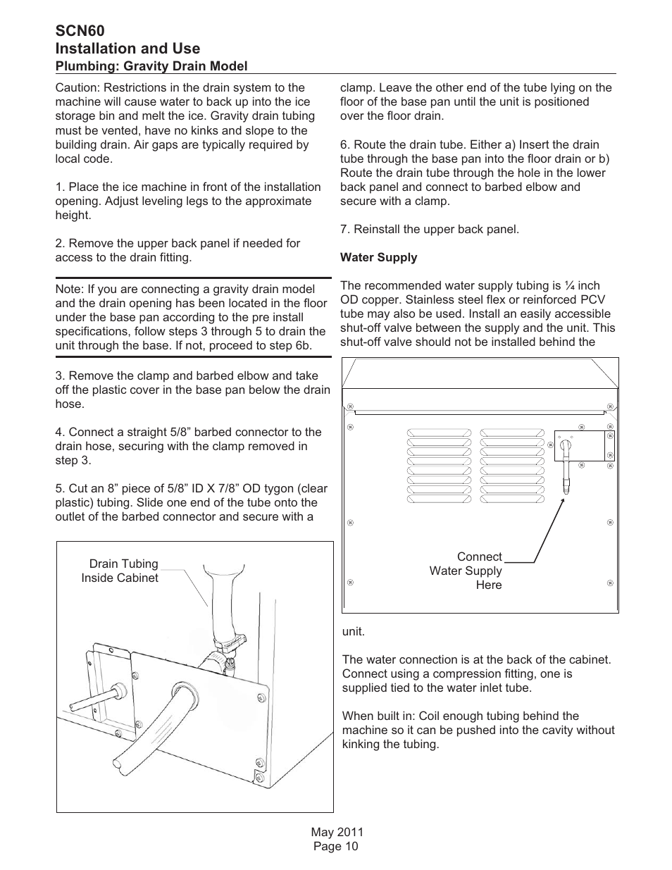 Scn60 installation and use | Scotsman SCN60 User Manual | Page 11 / 38