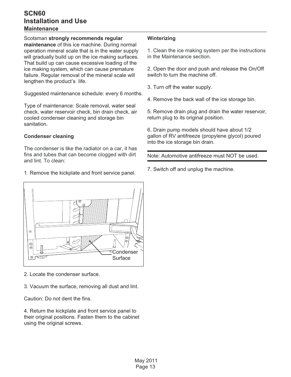 Scn60 installation and use | Scotsman SCN60 User Manual | Page 14 / 38