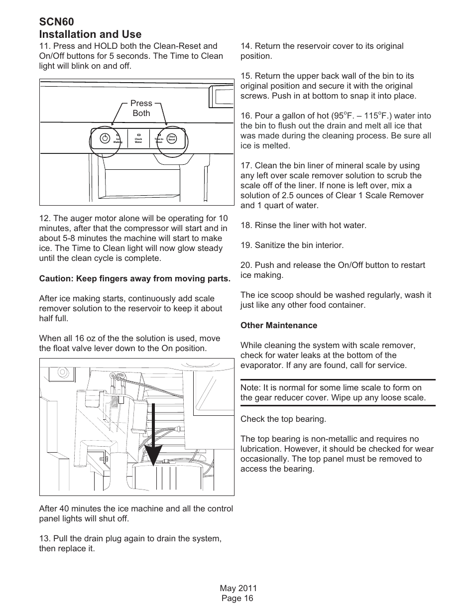 Scn60 installation and use | Scotsman SCN60 User Manual | Page 17 / 38