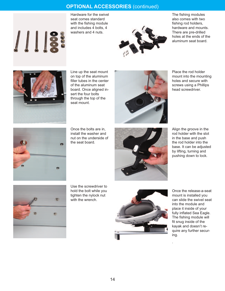 Optional accessories (continued) | Sea Eagle FastTrack Kayaks (385FT, 385FTG, 465FT) User Manual | Page 15 / 15