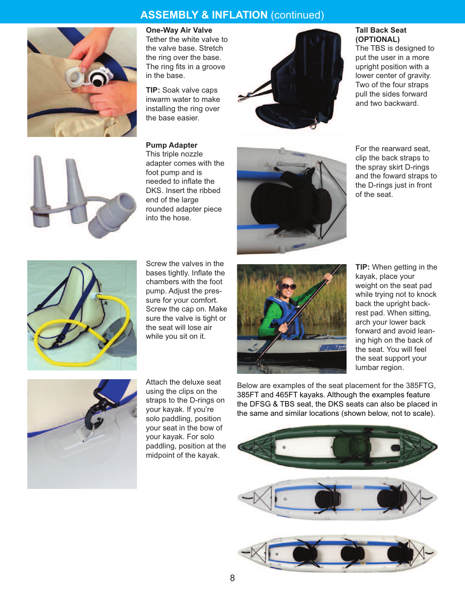 Assembly & inflation (continued) | Sea Eagle FastTrack Kayaks (385FT, 385FTG, 465FT) User Manual | Page 9 / 15