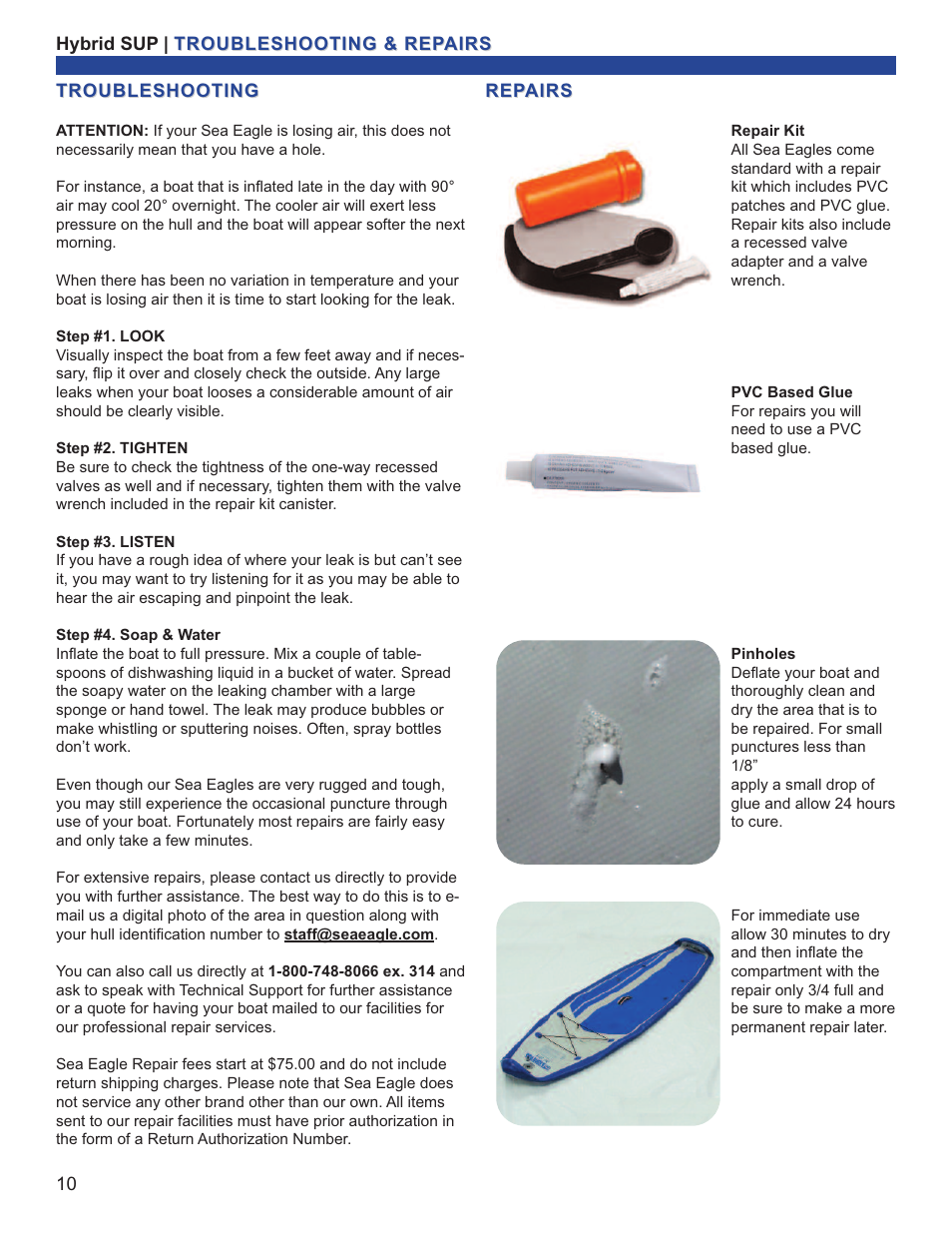 Sea Eagle Hybrid SUP (HB96) User Manual | Page 11 / 13