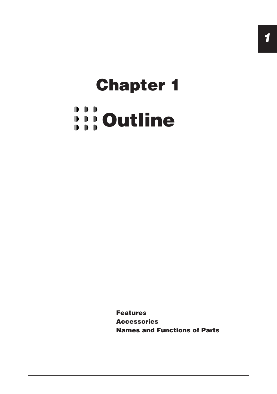 Chapter 1 outline outline, Outline, Chapter 1 | CBM America CBM-262 User Manual | Page 10 / 130