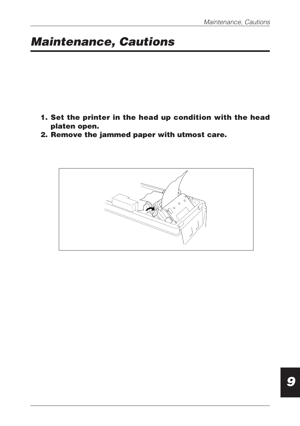 Maintenance, cautions, Removing paper jams | CBM America CBM-262 User Manual | Page 124 / 130