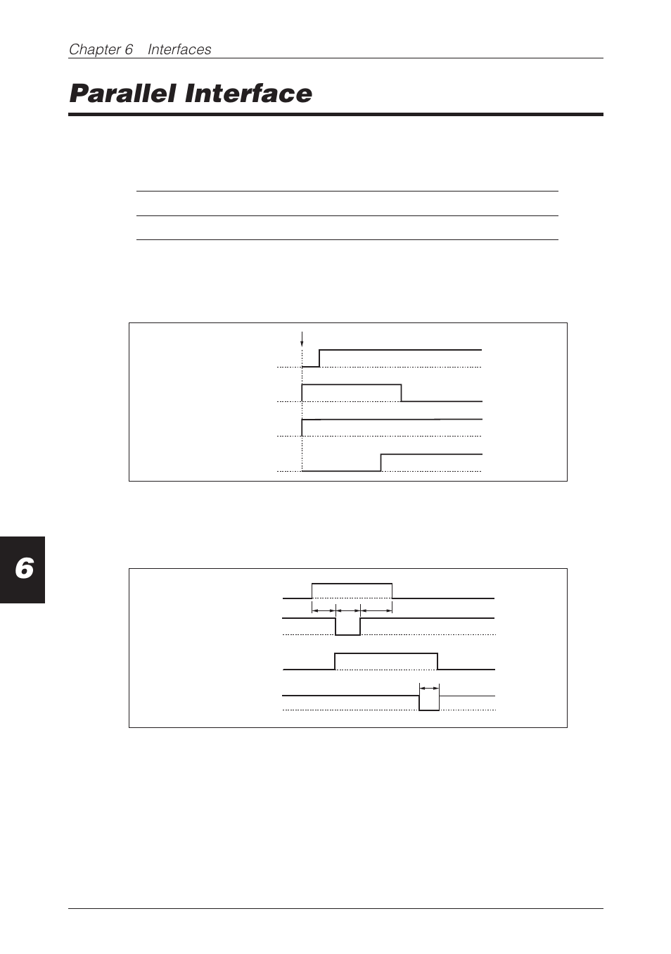 Parallel interface, Specifications, Timing chart | CBM America CBM-262 User Manual | Page 45 / 130