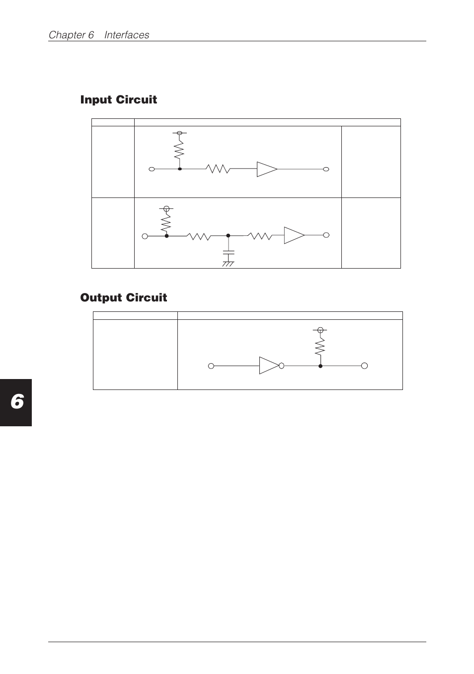 Input/output circuits, Input circuit output circuit, Chapter 6 interfaces 38 | CBM America CBM-262 User Manual | Page 47 / 130