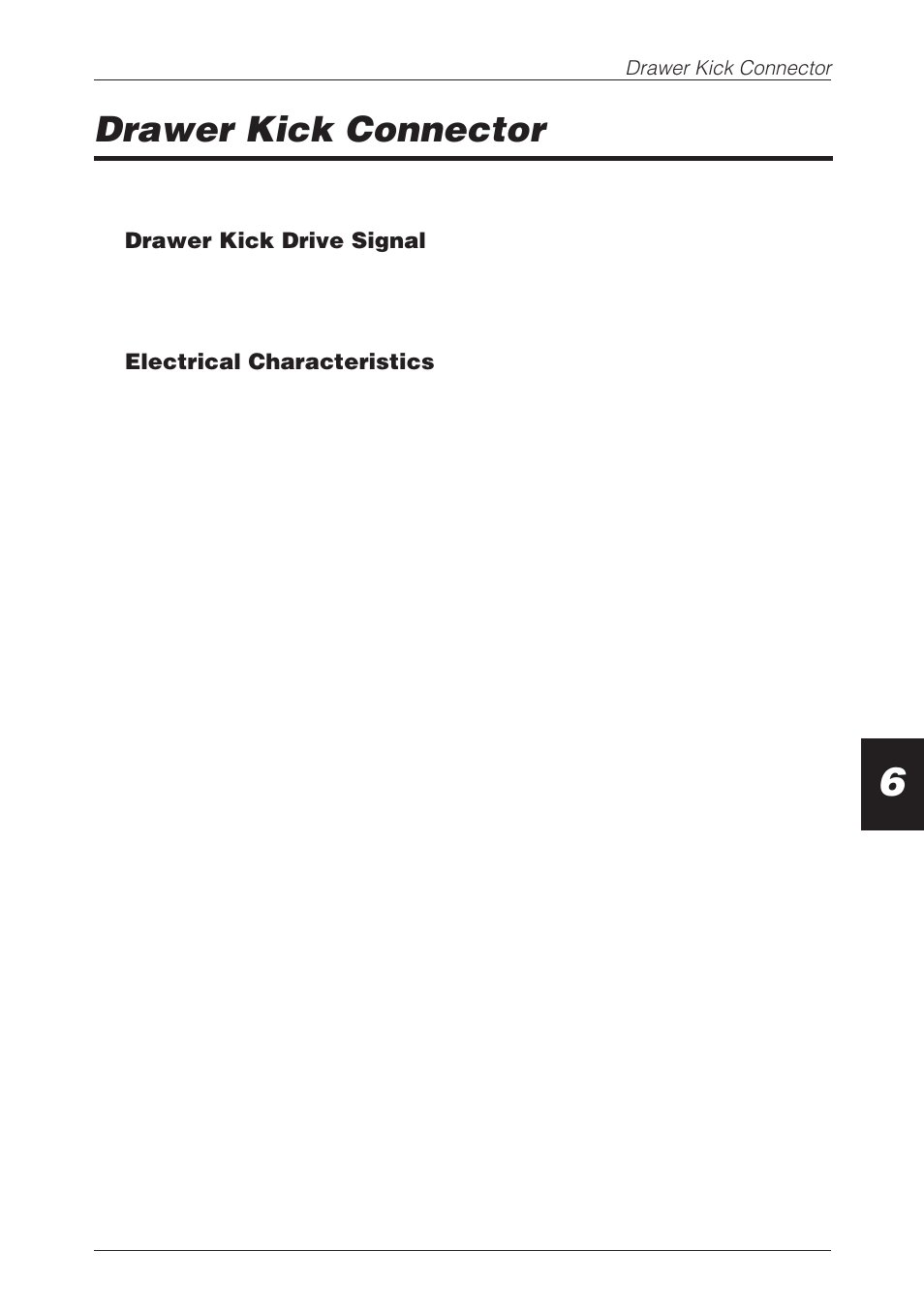 Drawer kick connector, Specifications | CBM America CBM-262 User Manual | Page 50 / 130