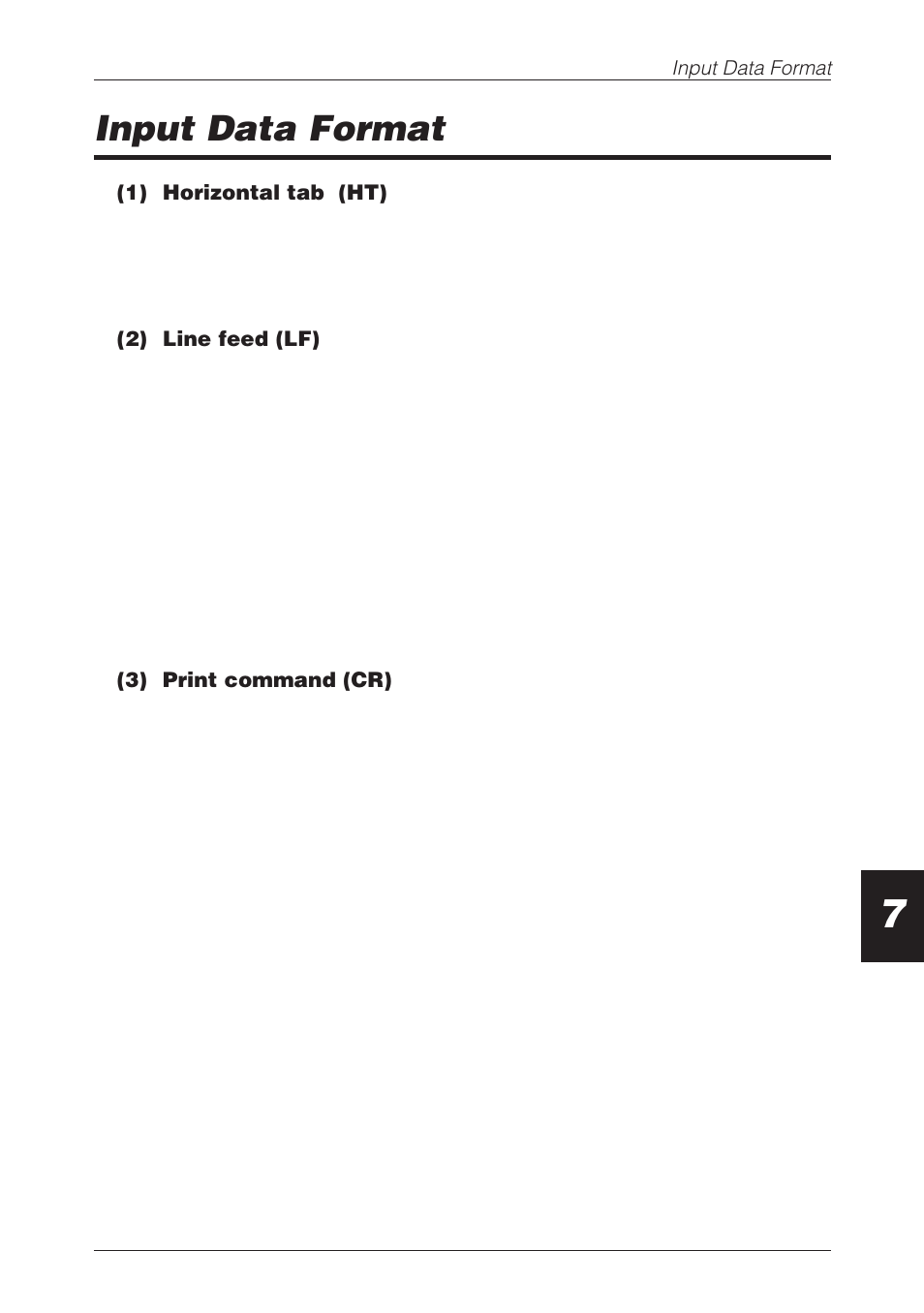 Input data format | CBM America CBM-262 User Manual | Page 58 / 130