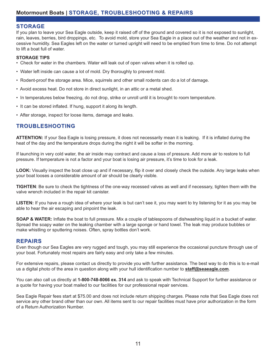 Sea Eagle SE-9 Motormount Boat (SE9) User Manual | Page 12 / 13