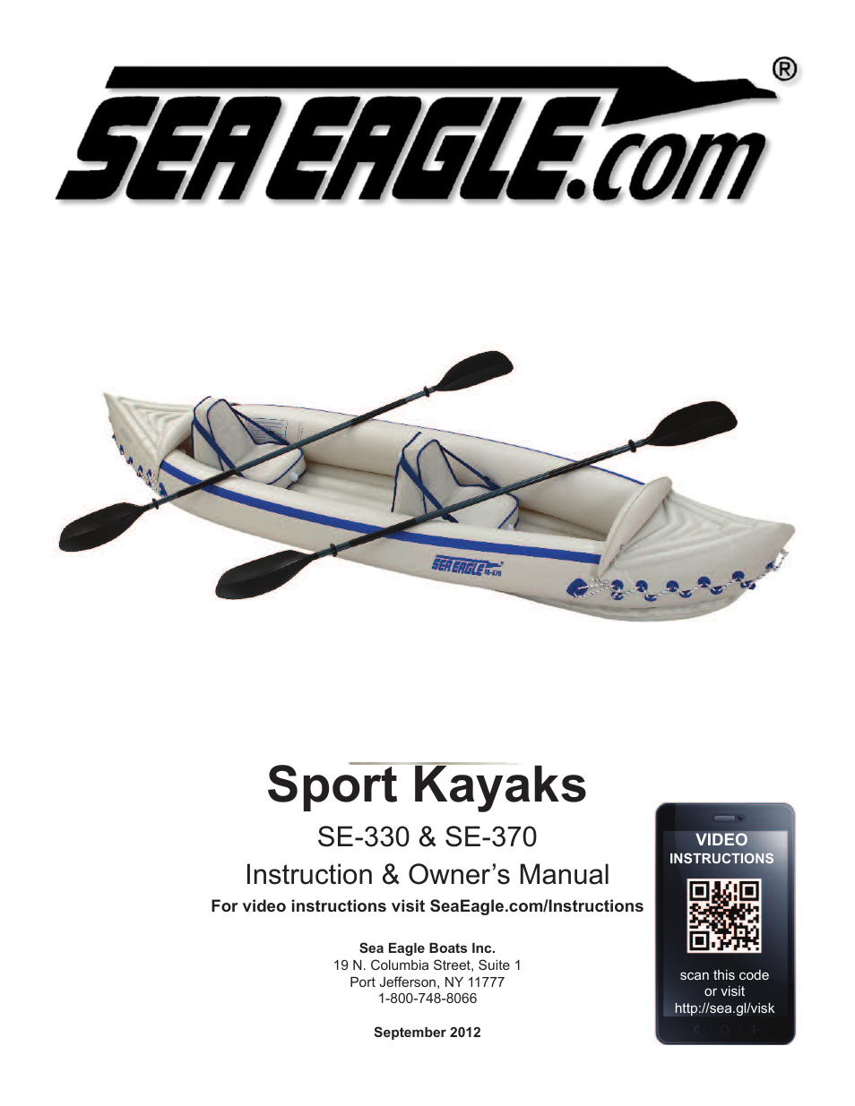 Sea Eagle Sport Kayak (SE 330, SE 370) User Manual | 12 pages