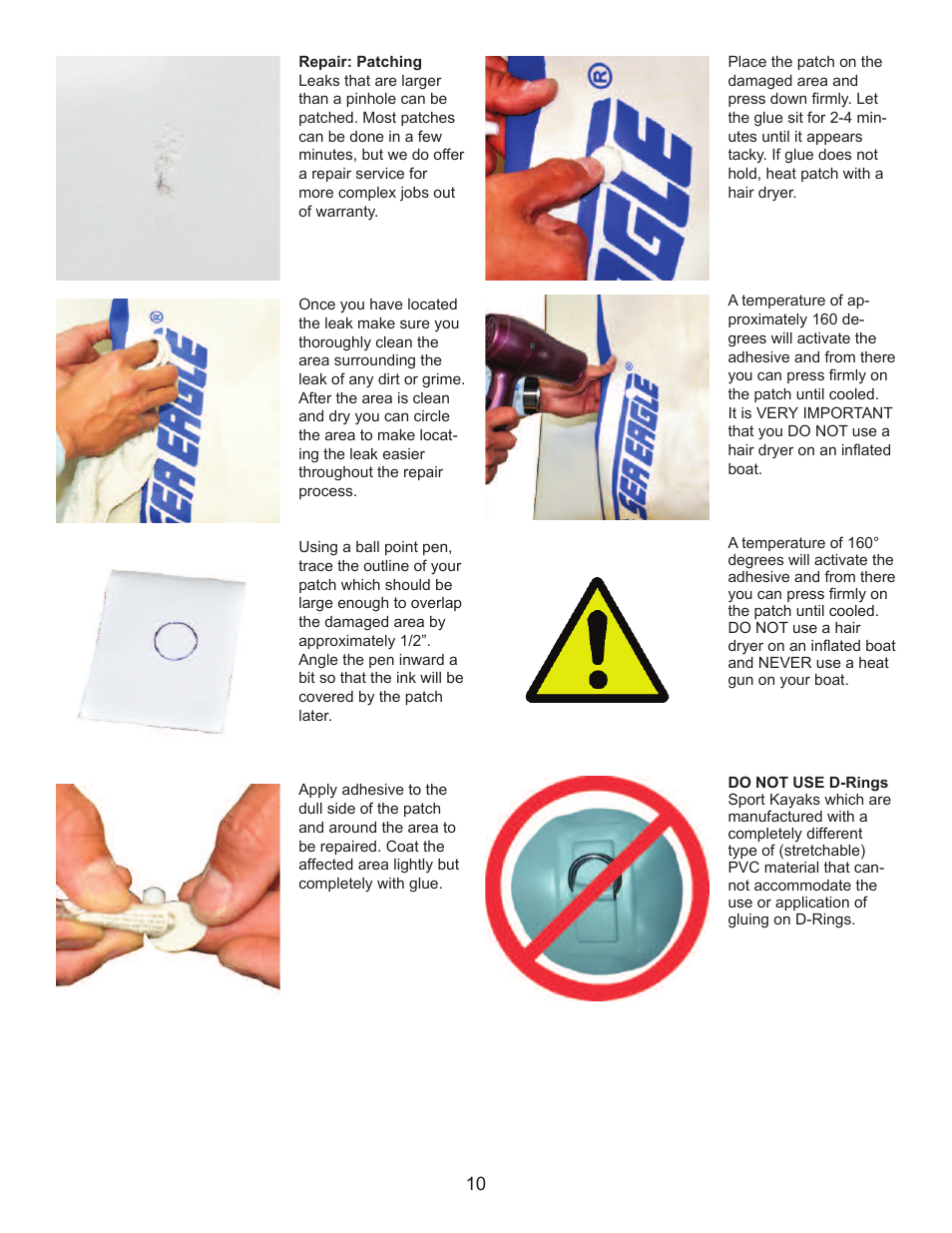 Sea Eagle Sport Kayak (SE 330, SE 370) User Manual | Page 11 / 12